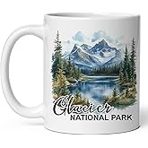 Glacier National Park Montana Ceramic Coffee Mug 11oz Rocky Mountain Lake - Tea Coffee Mug with Comfortable Grip - Unique Travel Gift Cup for Office or Home - Vibrant Long-Lasting Print ID44991