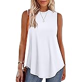 OFEEFAN High Neck Tank Tops for Women Loose Fit Sleeveless Top Summer Clothes Womens Tunic Tops to Wear with Leggings