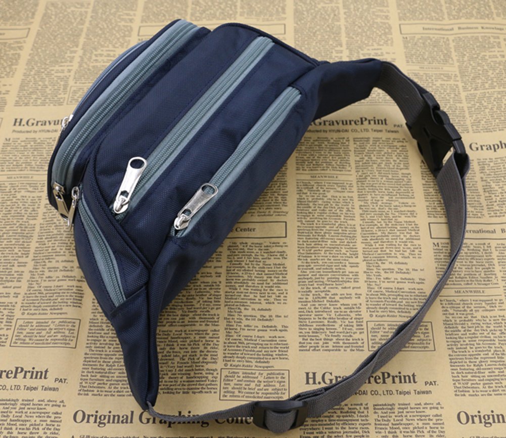 Big Mango Multi-Functional Sports Waist Bag - 6 Zipper Pockets, Fanny Pack For Men & Women