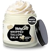 HolyCow Beef Tallow For Skin - Whipped Tallow Balm with Organic Jojoba Oil, Grass Fed Beef Tallow Face Moisturizer for Eczema, Baby, Lip Balm - Lotion For Extremely Dry Skin (Vanilla Bean)