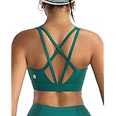 RUNNING GIRL Sports Bras for Women High Support, Molded Cup High Impact Sports Bras with Sewn in Pads Strappy Yoga Bra