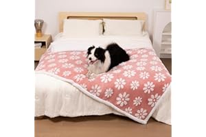 Yaning Waterproof Blanket for Dog Cat or Adult, Cute 3D Textured Flower Dog Blanket for Bed Couch Sofa, Soft Liquid Pee Proof Pet Furniture Protector, 60"x80", Pink