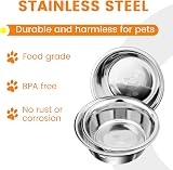PETTOM 2 Pack Stainless Steel Dog Bowls 2020ml Non-Slip Bottom 70oz view 4