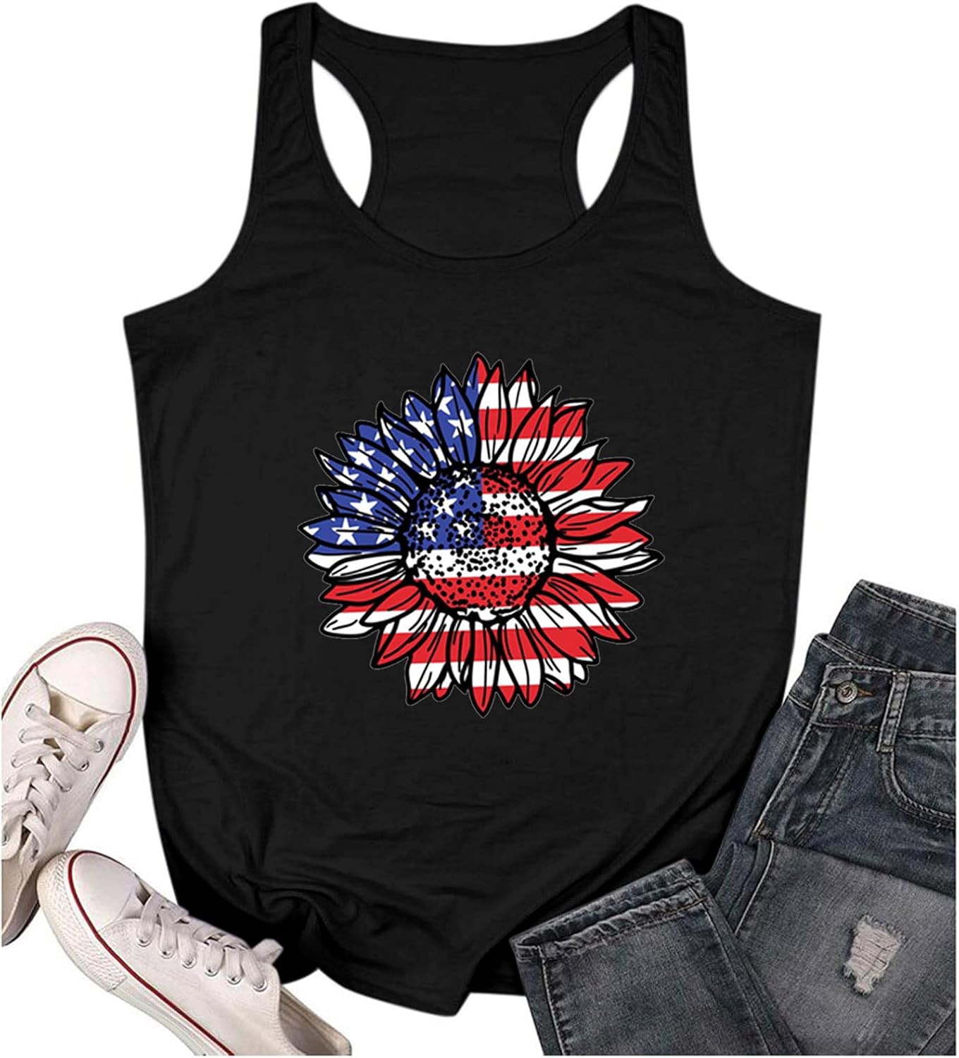 Amazon.com: Aukbays Womens Summer Tops 4th of July Tank Tops for Women Sleeveless Graphic Tees 
