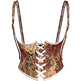 Scarlet Darkness Corset Belt for Women Renaissance Underbust Corset Floral Lace Up Boned Waist Belts