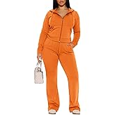 CLOCOR Women 2 Piece Outfits Sweatsuit Long Sleeve Zip-Up Hoodie Fall Winter Casual Jogger Sweatsuit Sets with Pocket