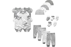 JELYLOVE Unisex Baby Boy Girl Layette Sets Bodysuits Pants And Accessories 19 Packs Comfort Infant Outfit New Born Essentials