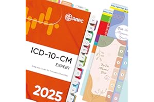 UBENIC Index Tabs for AAPC Version ICD-10-CM 2025, Upgraded Complete Book Tabs Set (Book not Included), Color-Coded Tabs for Every Chapter with Code Ranges, Laminated & Waterproof & Repositionable