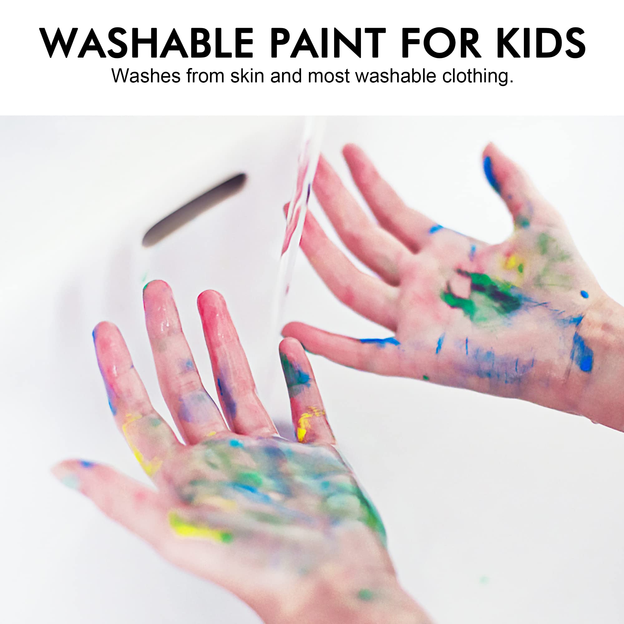 Shuttle Art Tempera Paint, 30 Colors Washable Paint for Kids, 2oz/60ml Bottle, Non-toxic for Toddlers with Glitter Metallic Neon Colors, For Art, Crafts and School Projects