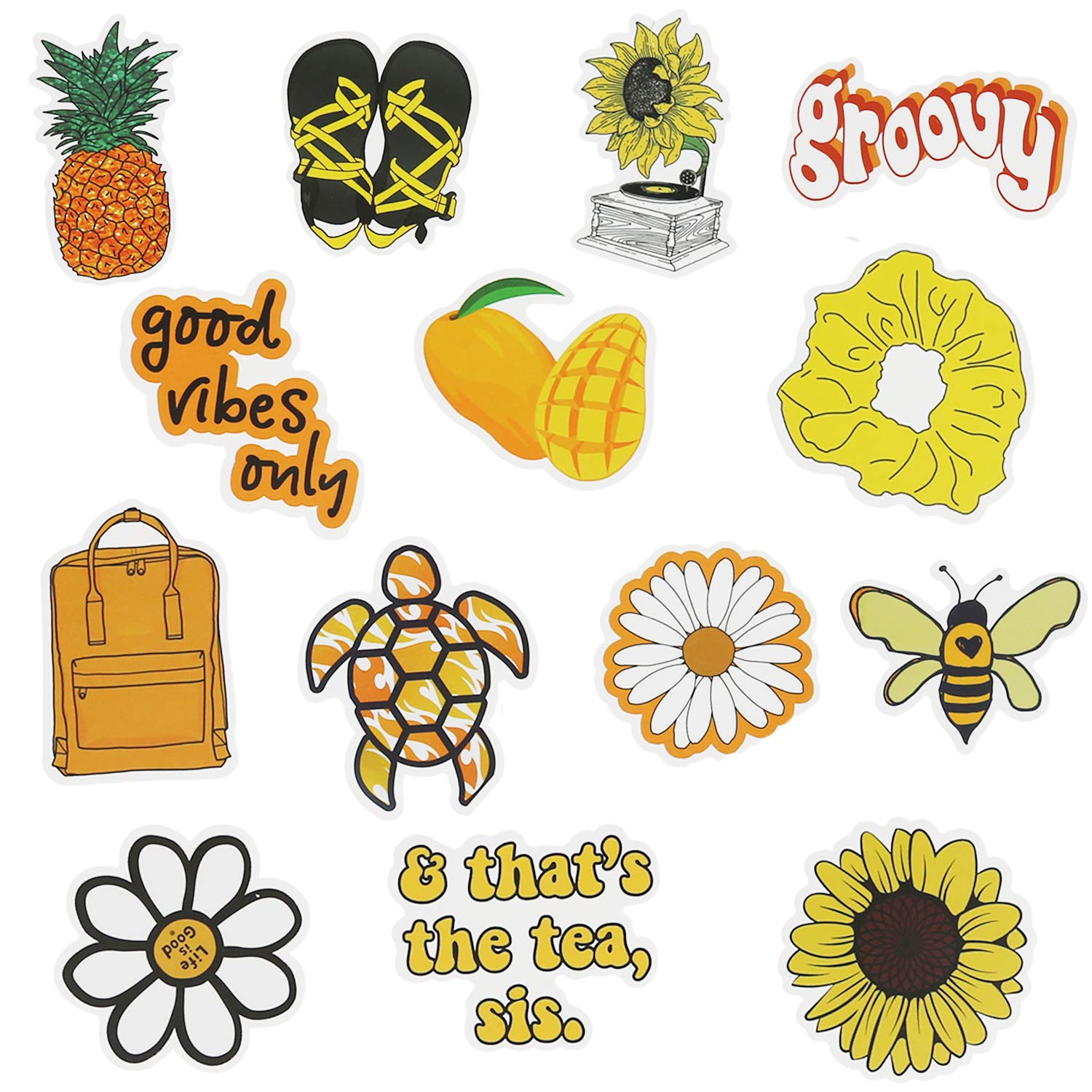 Yellow Vsco Stickers Cute Trendy Aesthetic Stickers Amazon In