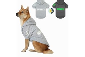 Dog Security Hoodie with Glow-in-The-Dark Prints DAJIDALI Dog Clothes Apparel Winter Sweatshirt Warm Sweater Jacket Coat Hoodie for Small Medium Large Dog Cat