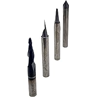 Engraving Wood Carving Router Bit Set - 4pcs 15°,20°,60°, Tapered Angle ...