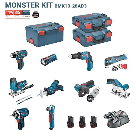 Bosch Kit 12v Bmk10 28ad3 Gsr 12v 15 Gdr 12v 105 Gks 12v 26
