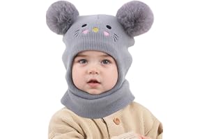 Baby Winter Hat Scarf Set, Unisex Infant Toddler Kids Hat Scarf
