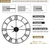 Mee 2ou Large 60CM Wall Clock Non Ticking Roman Numerals Vintage Silent Battery view 7