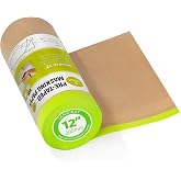 Tangibay Pre-Taped Masking Paper for Painting, 12 inch x 50 feet, 1 Roll | Painters Paper, Tape and Drape, Automotive &amp; Home Paint Prep Supplies, Covering Skirting, Frames, Cars, Auto Body