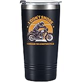 Onebttl Motorcycle Gifts for Men, I Don't Snore I Dream I'm a Motorcycle, Tumbler Travel Coffee Mug, Dad Grandpa Biker Rider, Stainless Steel 20oz/590ml - Design D