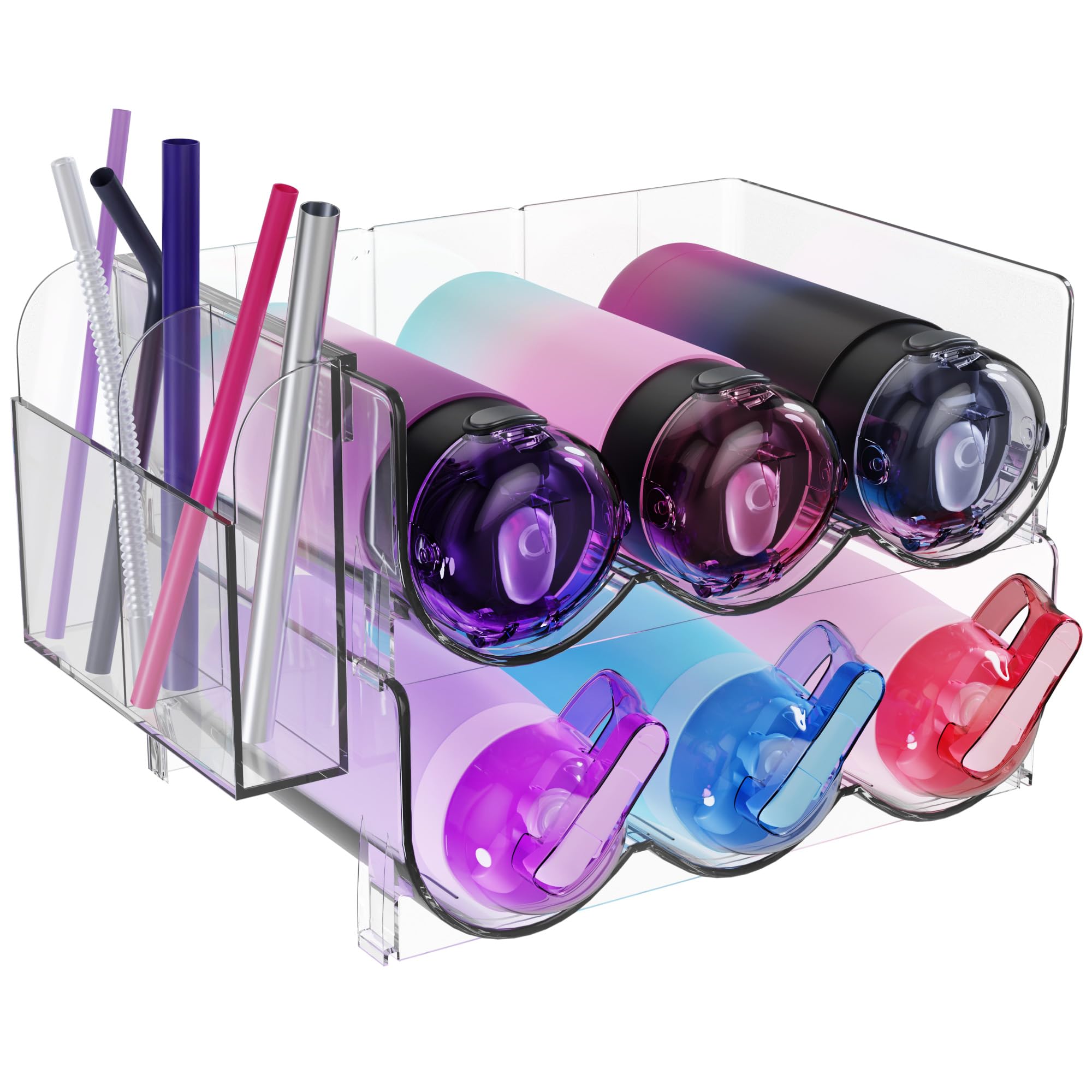 Mua Jeani 2 Tiered Acrylic Water Bottle Organizer - Stackable Water ...