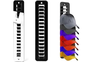 2 Pcs Organizer for Baseball Caps, Storage Display, Rack for Baseball Caps, Hat Rack for Wall, Adhesive/Wall Drilled Hat Hang