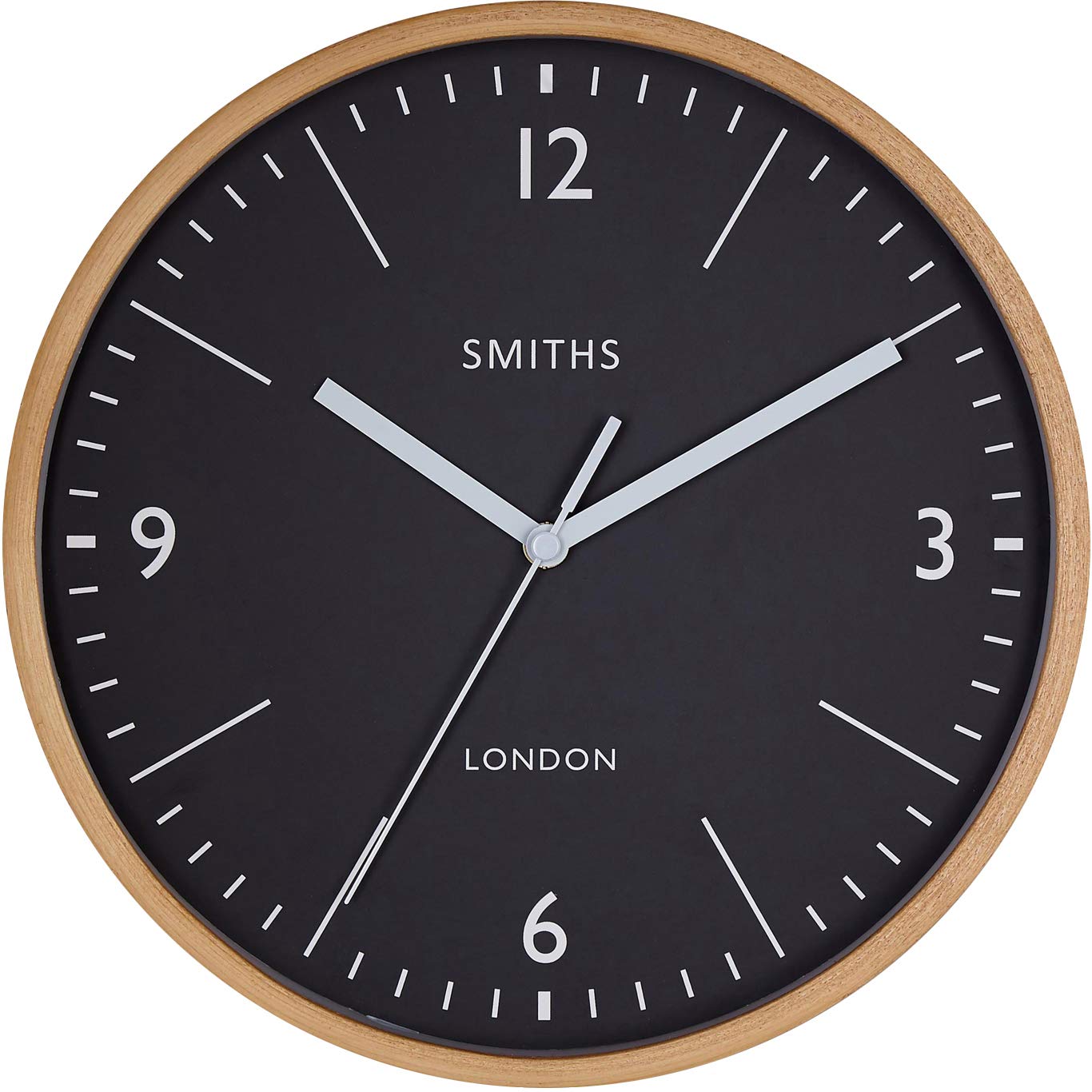 Brookpace Lascelles Smiths Wooden Wall Clock - Kitchen Clock - Living Room Clock - Office Clock - Bedroom Clock -25cm
