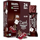 NuGo Dark, Cherry, 12g Vegan Protein Bar, Gluten Free, 24 Count