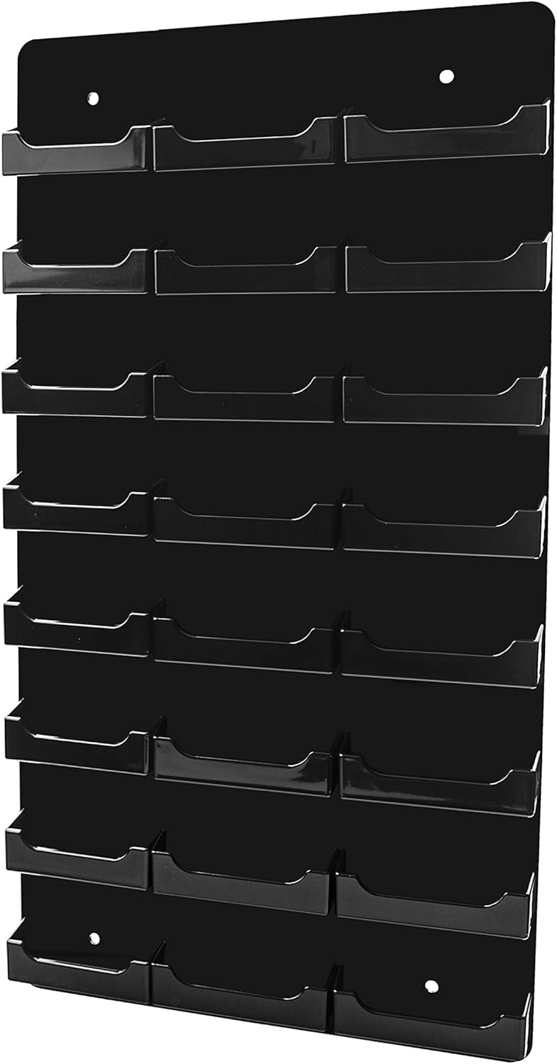 Marketing Holders 32 Pocket Black Wall Mount Membership Gift Card Display Security Code Display Business Card Holder Rack