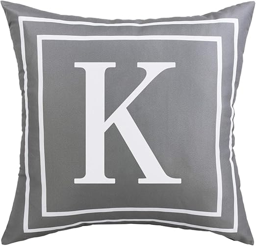 Amazon Com Bleum Cade Gray Pillow Cover English Alphabet K Throw