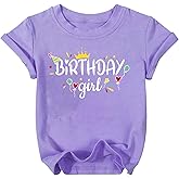 IsPICK Birthday Girl Shirt Toddler Kid 4th 5th 6th 7th 8th 9th 10th 11th 12th Girls Birthday Tshirts Short Sleeve Tees