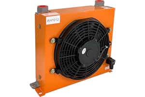 ZHENYUAN Hydraulic Oil Cooler AH1012T-CA Air Cooled Oil Radiator 120W 12VDC 100L/min Precise Welding & Efficient Fan