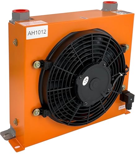 Refroidisseur D'huile AJ0607T-CA - Radiateur Hydraulique Ventilé 12V - Capacité 30 L/min, Refroidissement 1.1 KW - Pour Circuits Huile