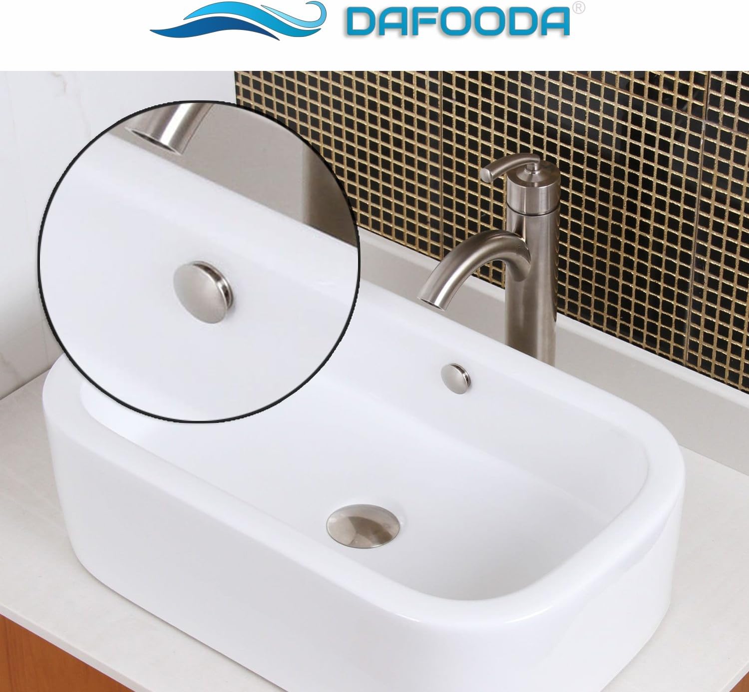 Dafooda® Designer Bathroom Sink Overflow Cover Chrome Rosette Chrome