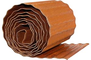Meyoppm Corrugated Garden Edging 6" x 20', Metal Rusted Landscape Edging Sturdy Garden Long Strips, Metal Edging for Landscaping, Metal Garden Edging for Lawns,Borders and Flower Beds
