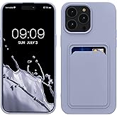 kwmobile Case Compatible with Apple iPhone 14 Pro Max Case - TPU Phone Cover with Credit Card Holder - Lavender