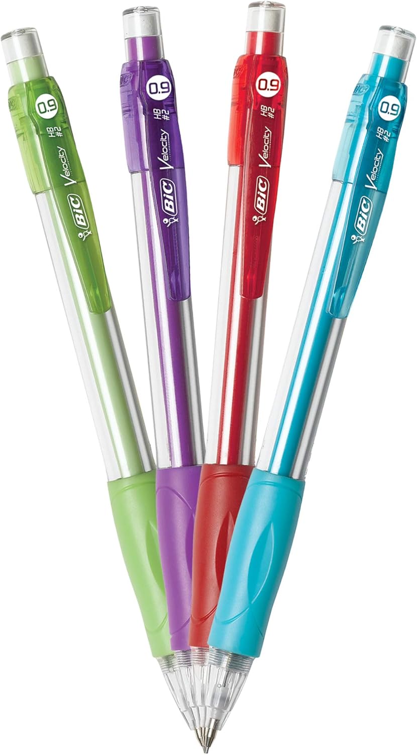 BIC Velocity Original Mechanical Pencil, Thick Point (0.9mm), 4-Count : Mechanical Pencils : Office Products