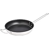AmazonCommercial 12" Non-Stick Stainless Steel Aluminum-Clad Fry Pan with with Non-Stick Coating and Helper Handle