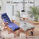 DKIEI Thicken Sun Lounger Cushion 160x50x8cm Blue Anti-Slip Straps view 6