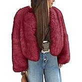 ASANDY Womens Faux Fur Coat Winter Shaggy Long Sleeve Open Front Casual Oversized Lapel Jackets Warm Fuzzy Outerwear