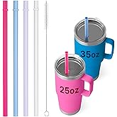 Bluwing Replacement Straw for YETI 25oz Tumbler, 4 Pcs Reusable Straws Replacement for YETI 25/26/35oz Cup Straw Lids, Tritan Drinking Straws, BPA Free(Color 1)