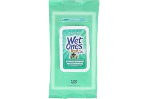Wet Ones for Pets Hypoallergenic Multi-Purpose Dog Wipes with Vitamins A, C & E No Fragrance Hypoallergenic Dog Wipes for All Dogs Wipes Multipurpose Pouch Dog Wipes (Pack of 1, 100 Count Total)