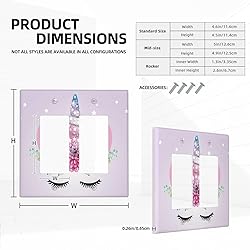 Pink Unicorn Floral Flower Light Switch Plate Cover