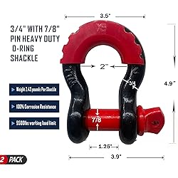 HOUERT D-Ring Shackle 3/4" 2 Pack Clevis Shackles