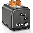 SEEDEEM Toaster 2 Slice, Stainless Steel Bread Toaster, LCD Display, 7 Shade Settings, 1.4'' Wide Slots, Digital Toaster for Bagel, Defrost, Reheat Functions, Removable Crumb Tray, 900W, Dark Metallic