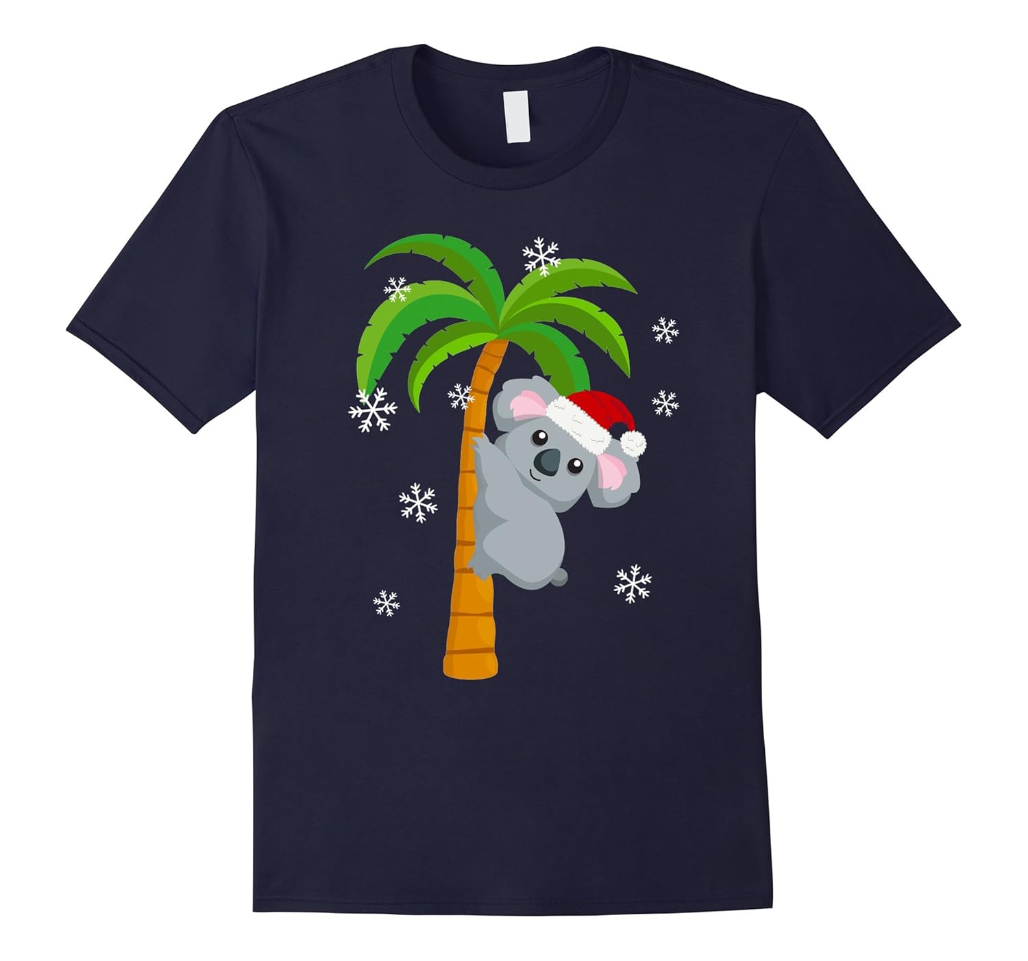 Cute Koala Santa Hat Christmas Holiday T-Shirt-ANZ