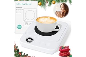 MABAHOO Coffee Mug Warmer for Desk, Electric Heated Mug Cup Warmer, Auto Shut Off, Office Desk Accessories Home Kitchen Appliances Gadgets, Birthday Gifts for Women Men(White)