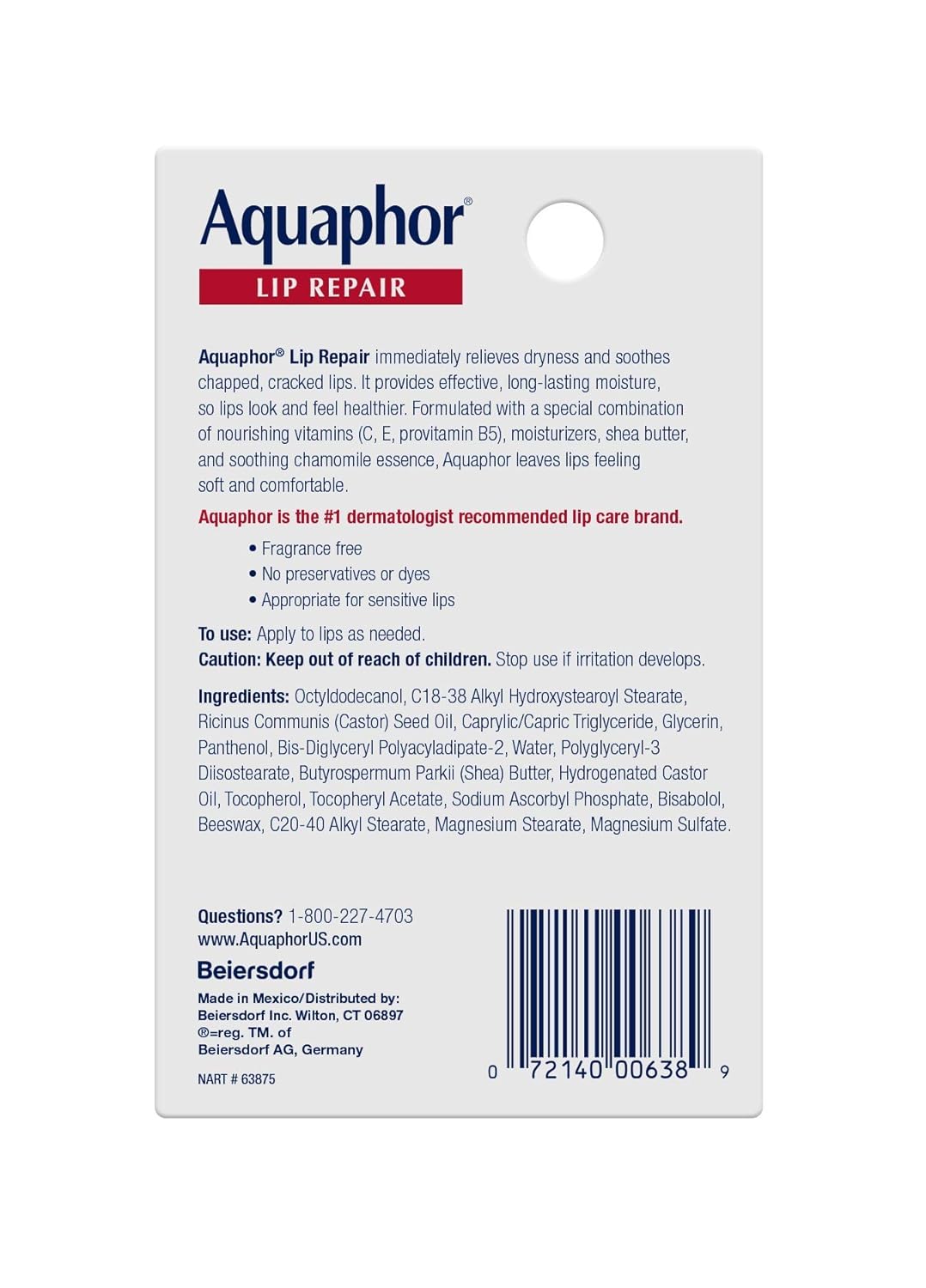 Aquaphor Lip Repair Stick Multipack- Soothes Dry Chapped Lips – (4)- .17oz. sticks, 0.68 Ounces : Beauty