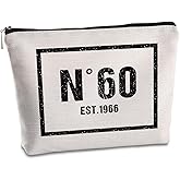 SYIJIMSJKT 60 Year Old Birthday Gifts for Women Makeup Bag 60th Birthday Decorations for Her Mom Grandma Aunt Travel Zipper Pouch 1966 Happy 60th Birthday Gifts Cosmetic Bag