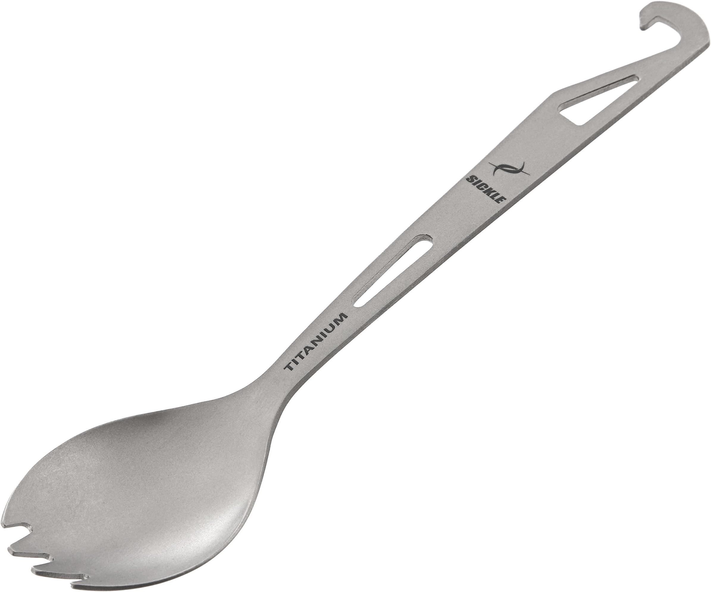 Sickle Titanium Spork with Built-in Bottle Opener