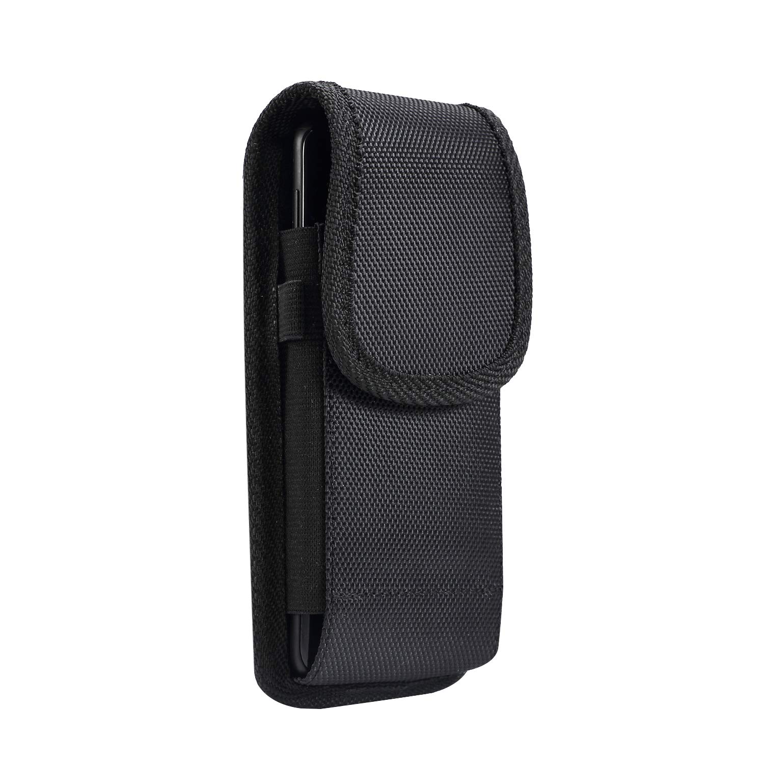 Cell Phone Belt Clip Bag Black, Cell Phone Waist Belt Bag Men, Vertical Mens Mobile Phone Belt Clip Holster Smartphone Pack Wallet Pocket Travel Outdoor Carrying Case with Card Holder Carabiner Hook