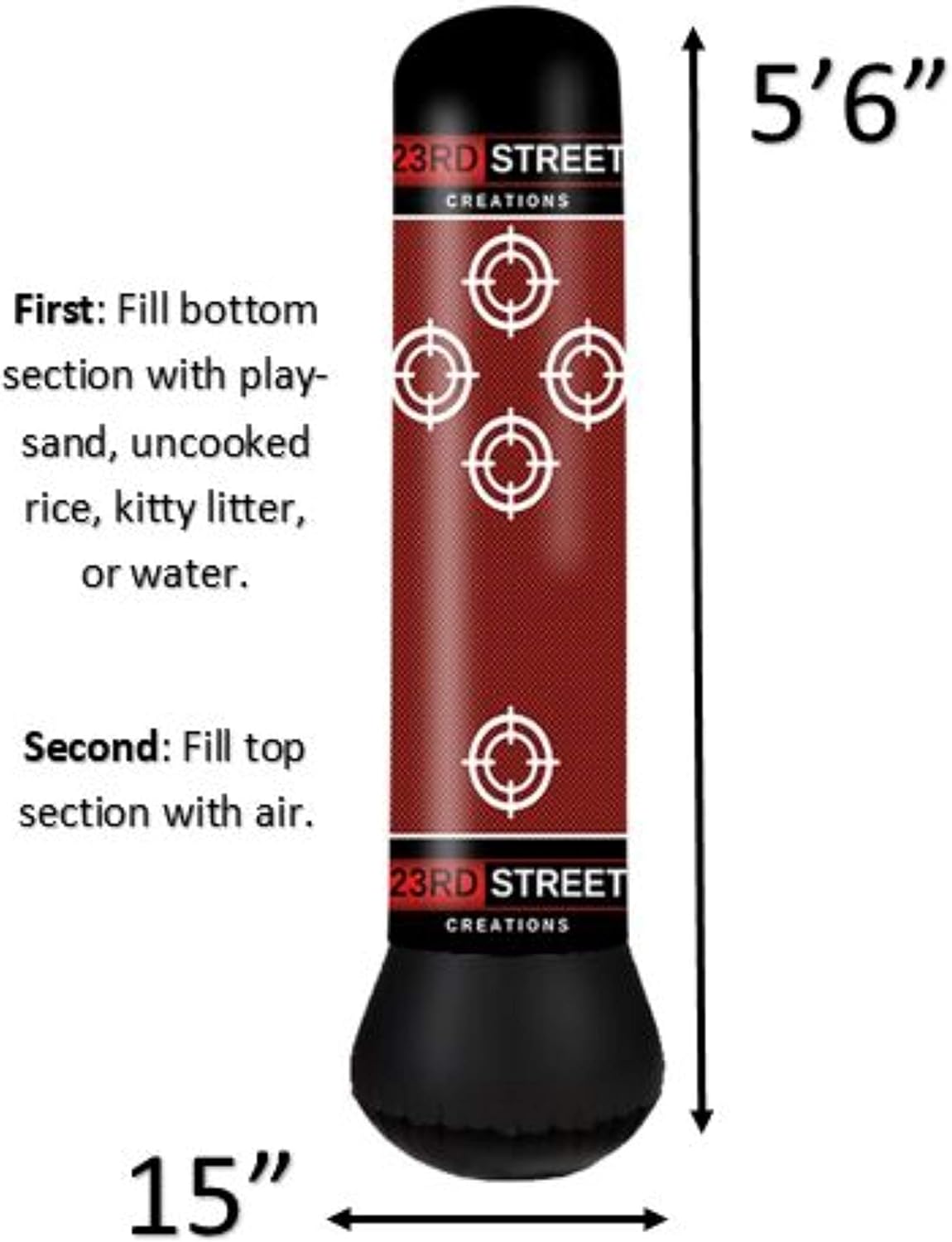 23rd Street Creations 5 ft. Inflatable Punching Bag - for Adults and Kids : Sports & Outdoors