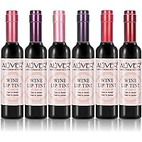 6 Colors Wine Lip Tint, Natural Liquid Lipstick Long Lasting Mini Make Up Lip Gloss Matte Lip Sticks Wine Bottle